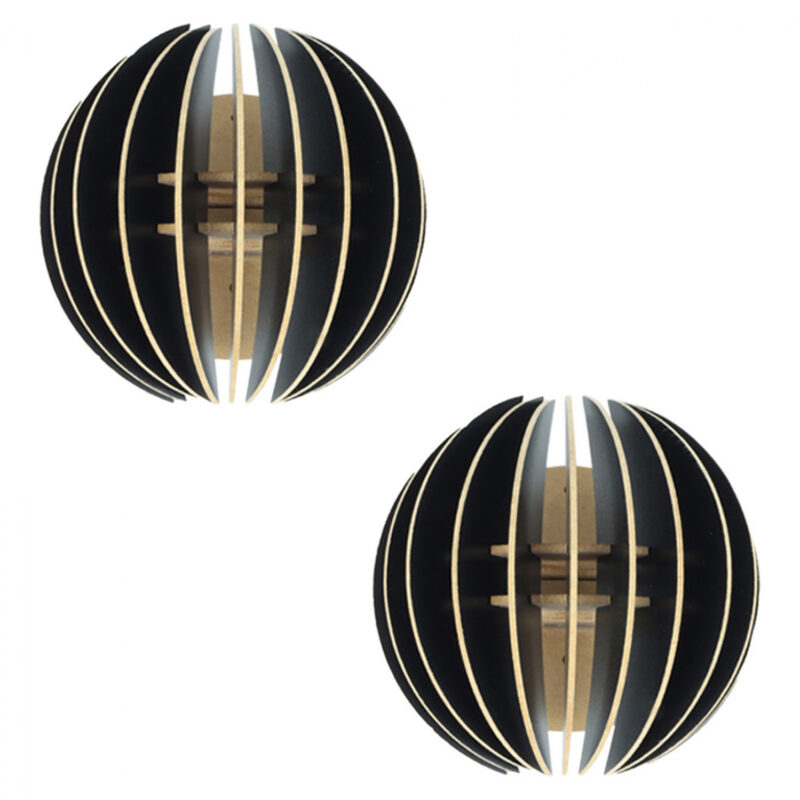 Комплект аплици, HM7381.03, Черен, Мдф, 19.5х16.5х19.5см.