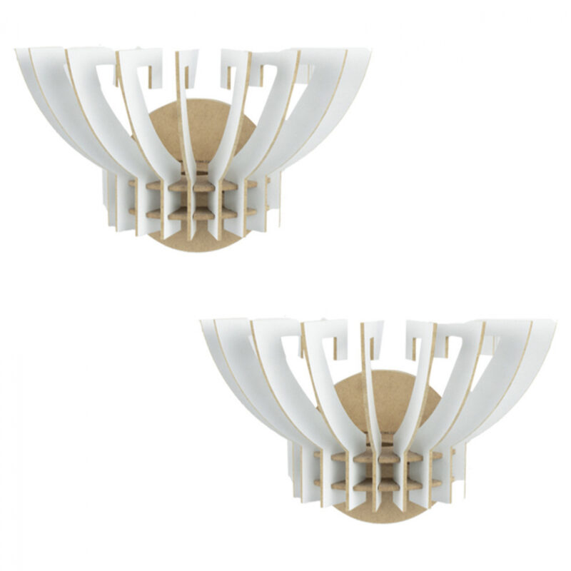 Комплект аплици, HM7382.01, Бял, Мдф, 32х22х19см.