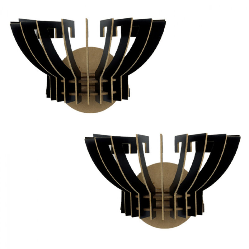 Комплект аплици, HM7382.03, Черен, Мдф, 32х22х19см.