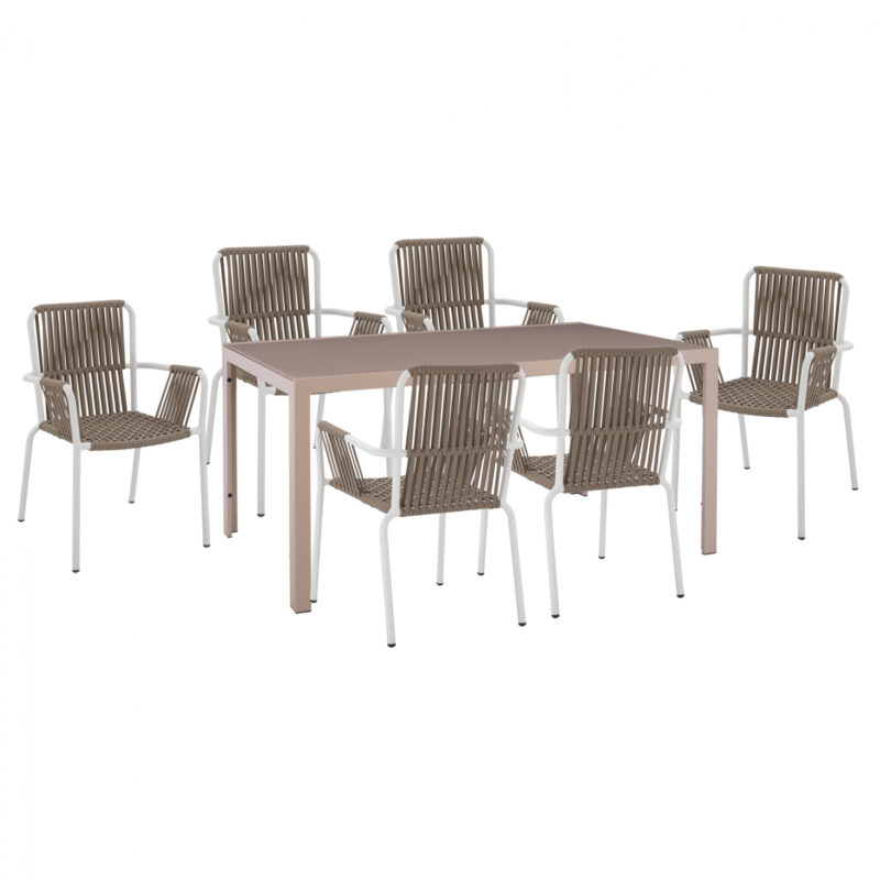 Градински комплект, HM11500, Капучино, Въже, 150х90см.