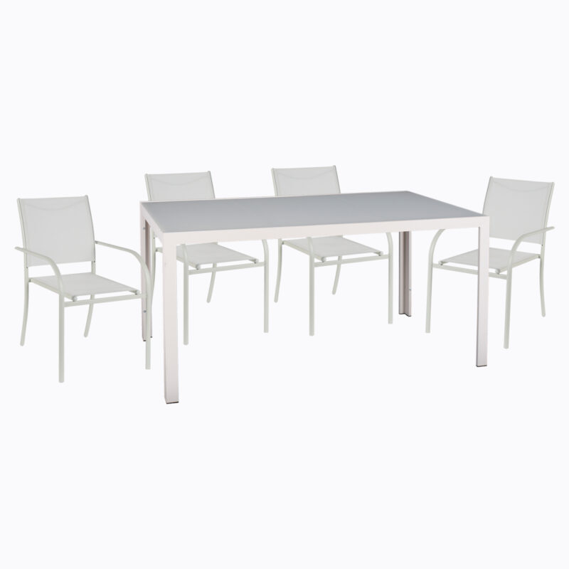 Градински комплект, HM21030, Бял, Метал