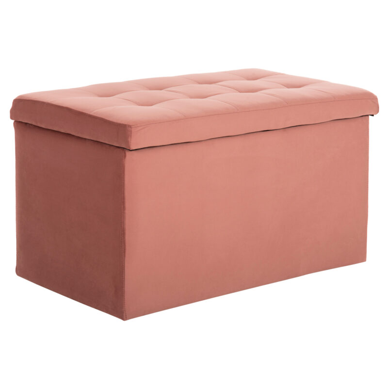 Табуретка, PUNK, Розов, Кадифе, 90х50х52см.