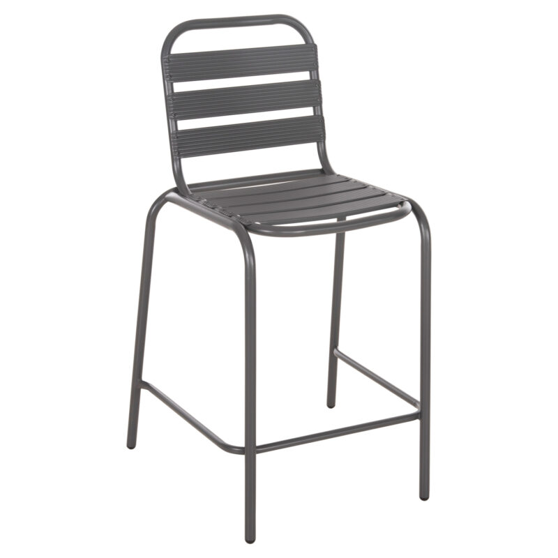 Бар стол, Laura, Сив, Алуминий, 58.5х58х104см.