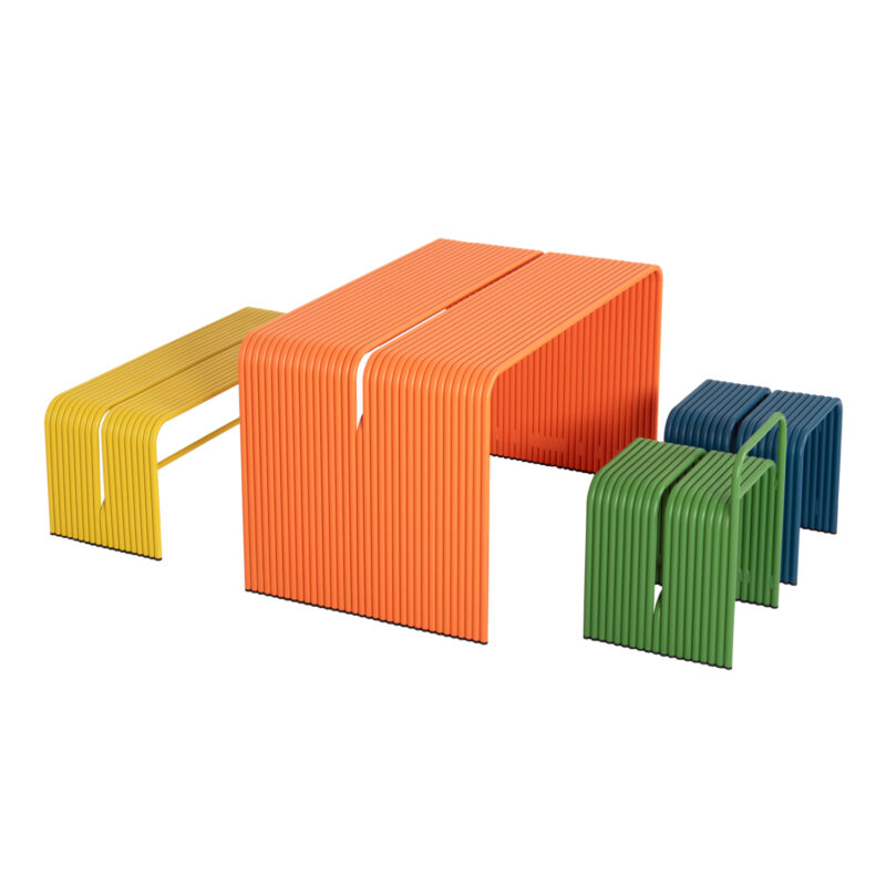 Градински комплект, INTREPID, Оранжев, Алуминий, 121х70х70см.