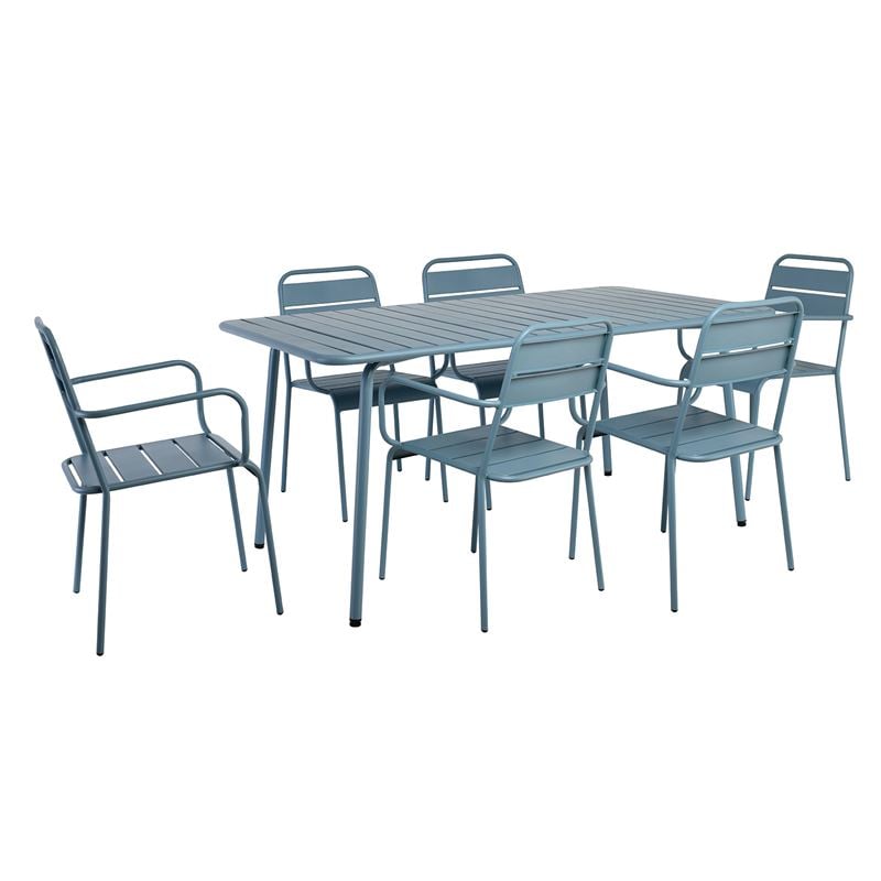 Градински комплект, BRIO, Син, Метал, 160х90х73см.