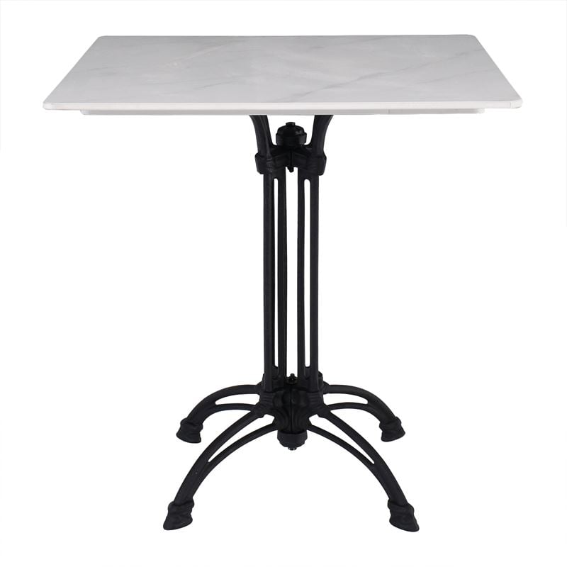 Маса, Sintered Stone, Бял, Синтерован камък, 70х70х73.5см.