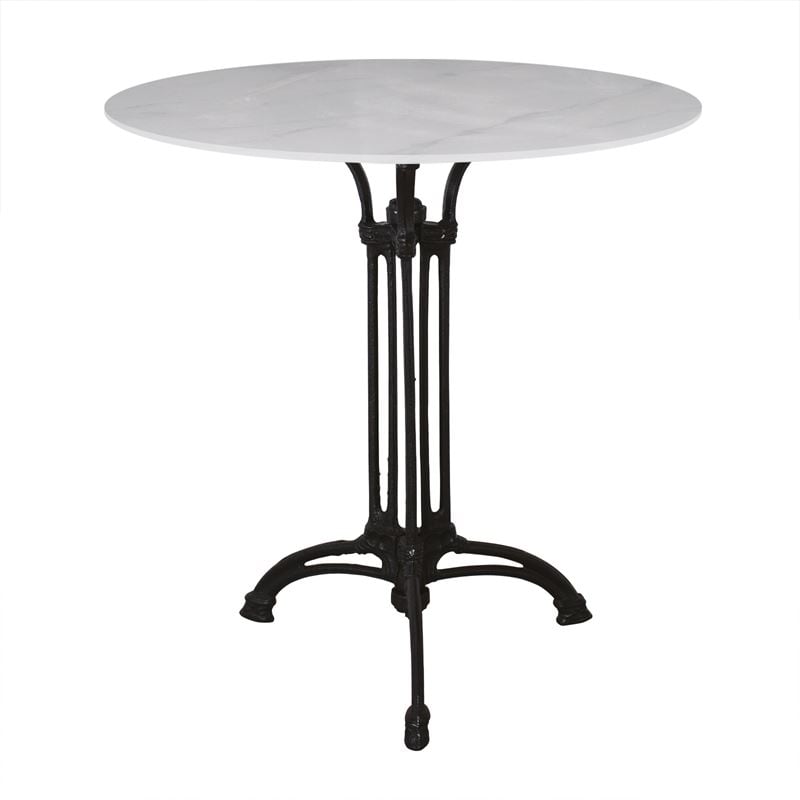 Маса, Sintered Stone D.70см White, Черен, Чугун