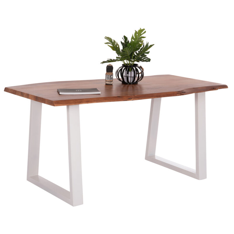 Трапезна маса, MONTANA, Бял, Дърво, 160х90х77см.