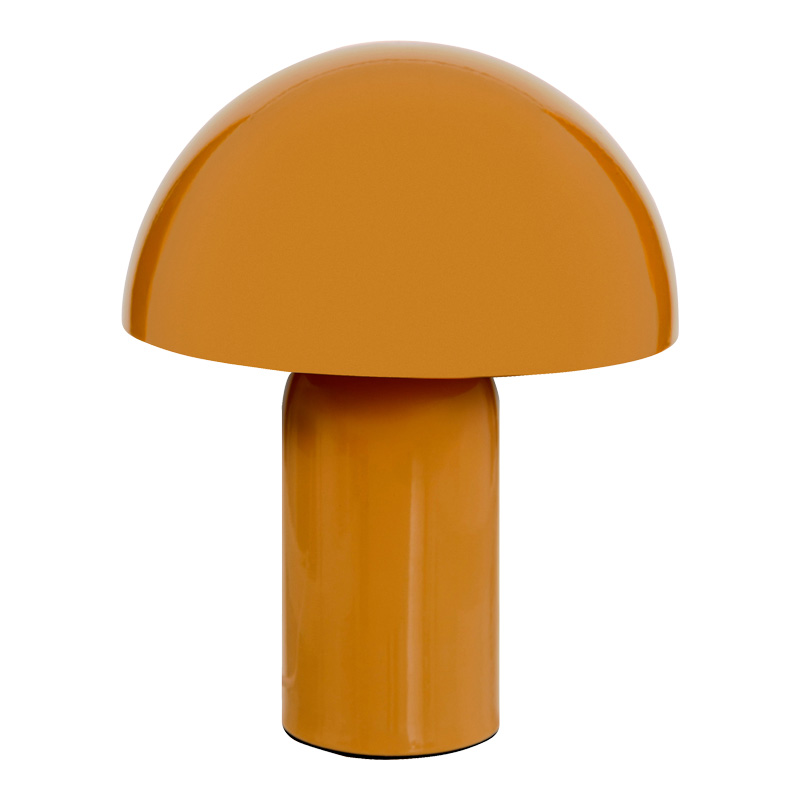 Настолна лампа, Mushi, Жълт, Метал, 20х20х24.5см.