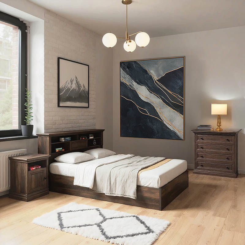 Легло, Mozart, Орех, Мдф, 160х200см.