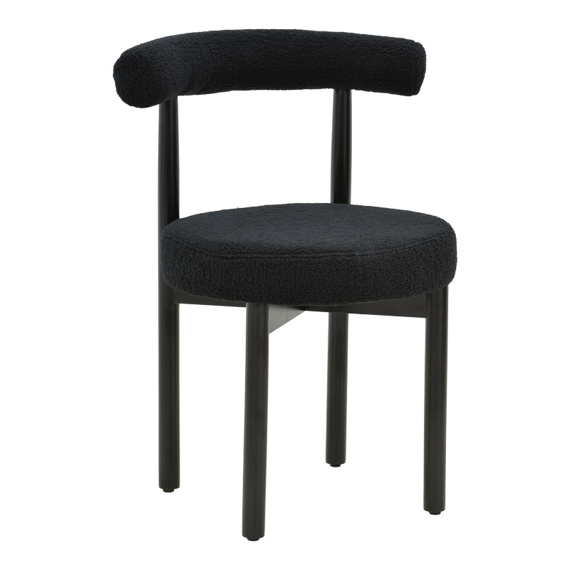 Стол, Fenza, Черен, Дърво, 60х54х75см.