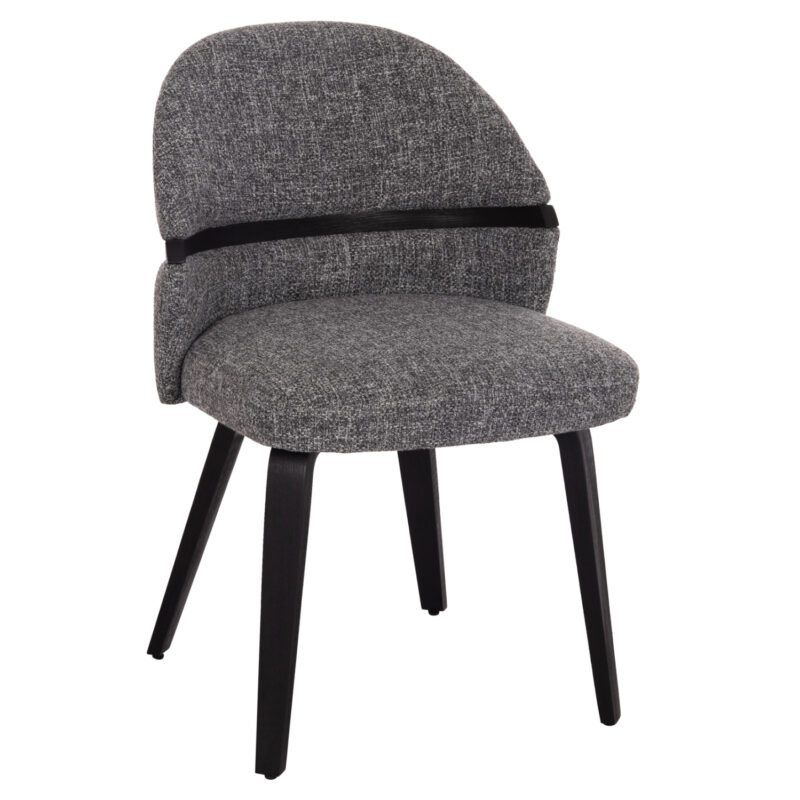 Трапезен стол, Dekker, Сив, Текстил, 50х60х80см.