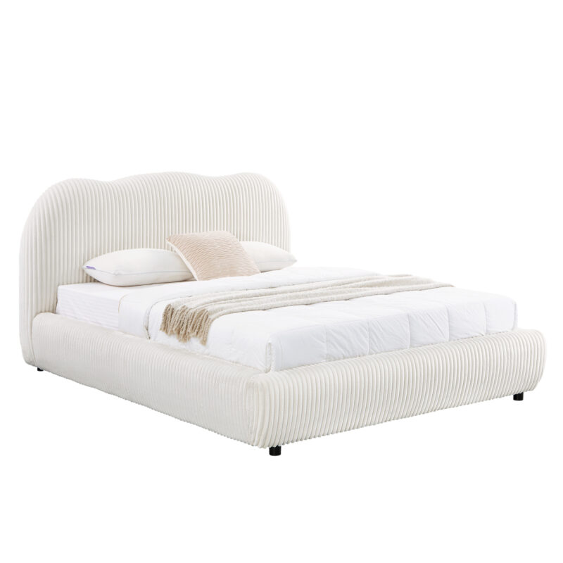 Легло, KALLY, Бежов, Текстил, 160х200см.