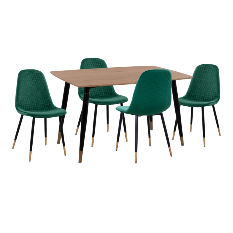 Трапезен комплект, ALIZA, Зелен, Кадифе