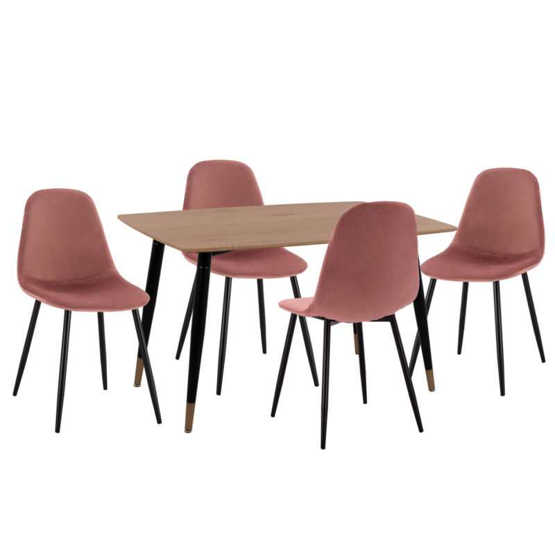 Трапезен комплект, ALIZA, Розов, Кадифе