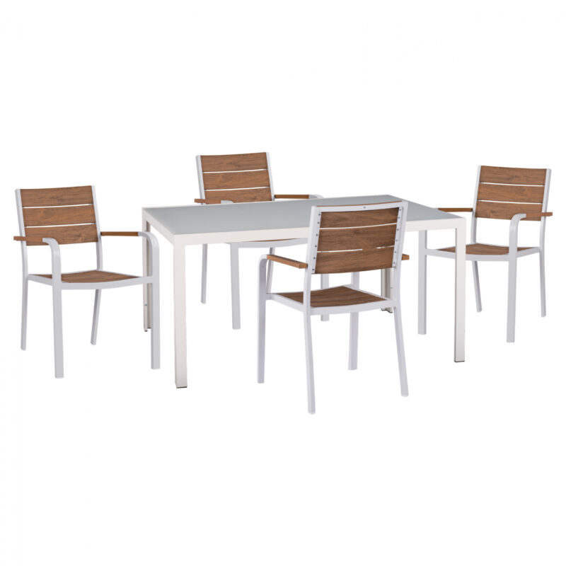 Трапезен комплект, HM11706.01, Натурален, Polywood, 150х90см.