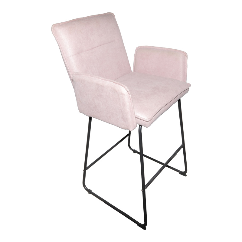 Бар стол, Essential, Розов, Текстил, 57х64.5х107см.