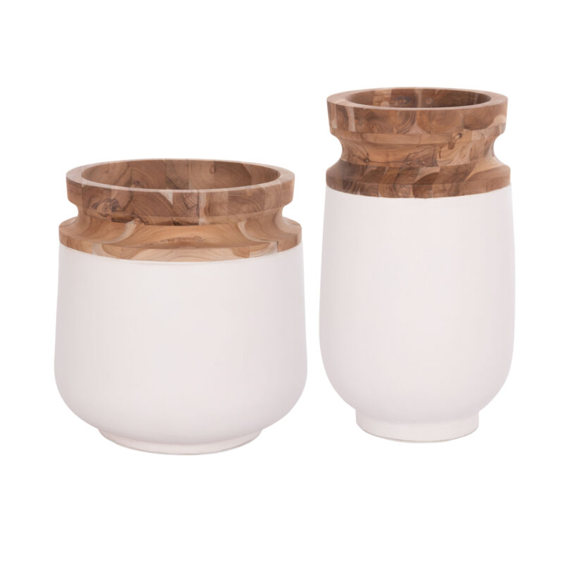 Ваза, HM21140.02, Бял, Керамика, 47х60см.