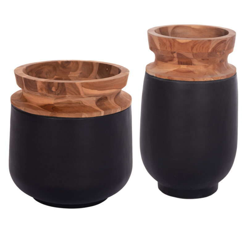 Ваза, HM21140.01, Черен, Керамика, 47х60см.