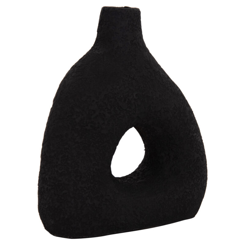 Ваза, HM4667.01M, Черен, Керамика, 17х6.5х20см.