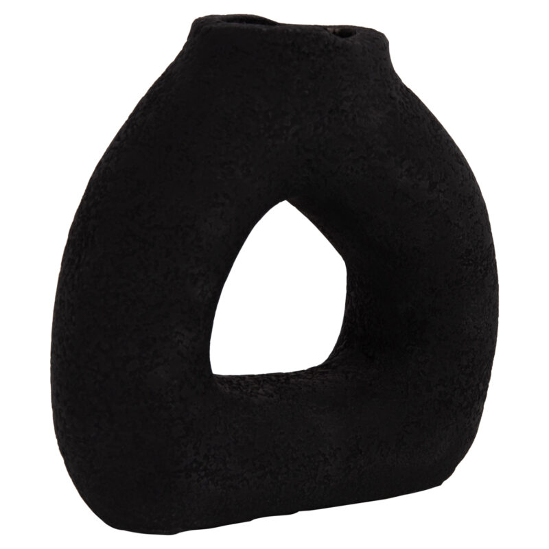 Ваза, HM4667.01S, Черен, Керамика, 17.5х6.5х17см.