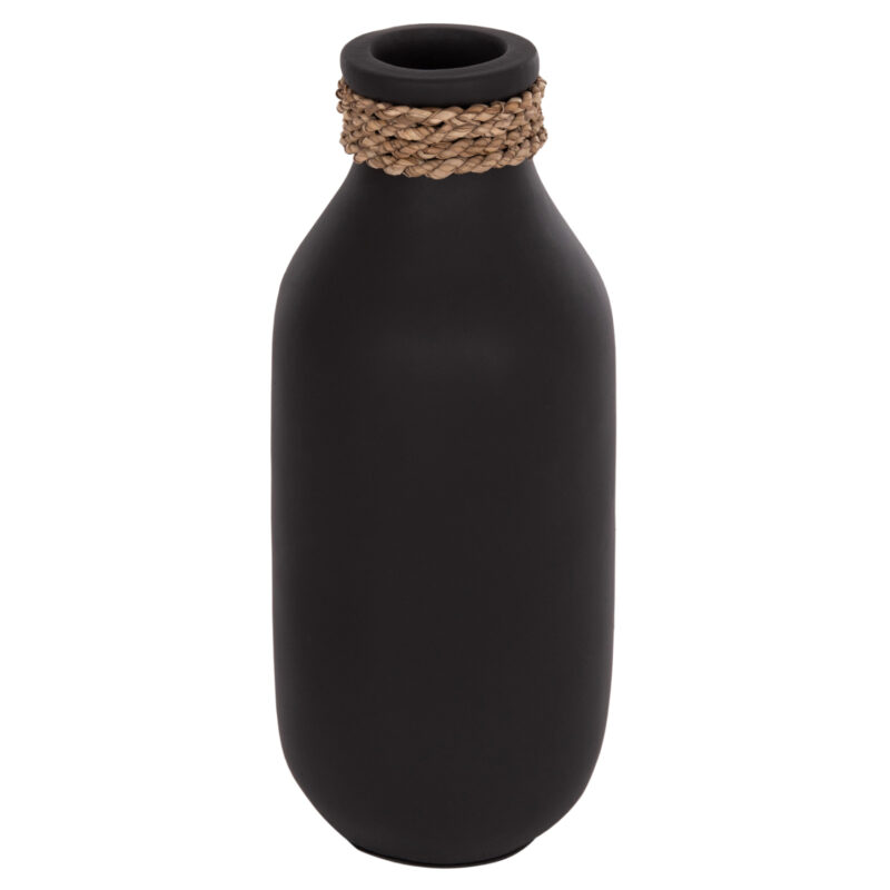 Ваза, HM4687.01M, Черен, Керамика, 13х34см.