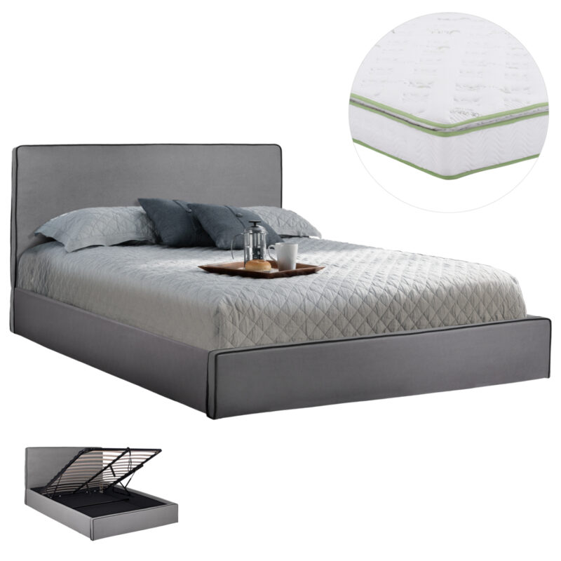 Легло, HM21170, Сив, Текстил, 160х200см.