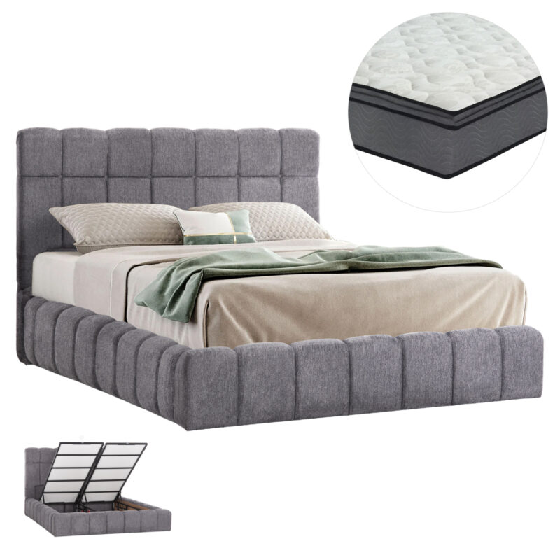 Легло, HM21168, Сив, Текстил, 160х200см.