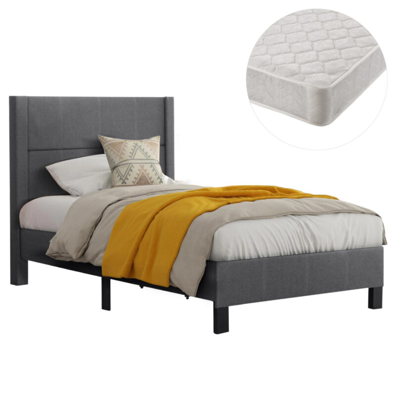 Легло, TRILLOP, Сив, Текстил, 120х200см.