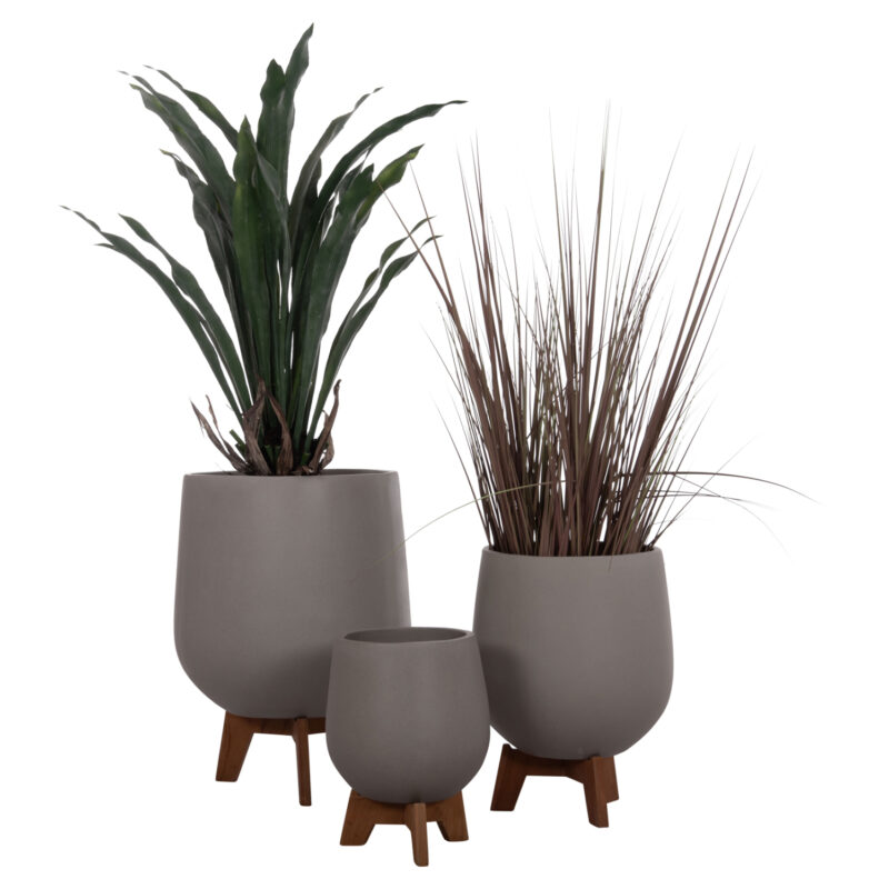 Ваза, HM4681.03, Сив, Цимент