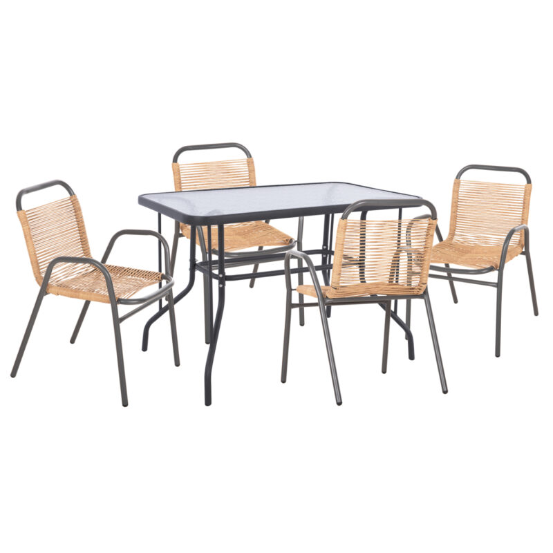 Трапезен комплект, HM21221.01, Сив, Метал, 110х60см.