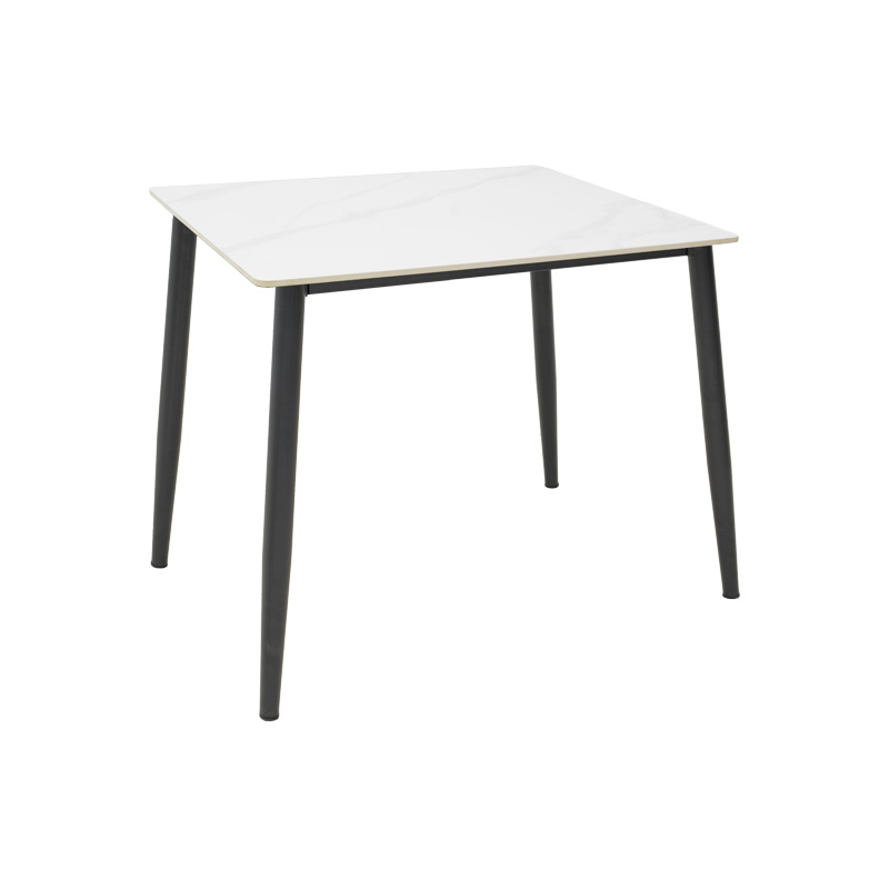 Маса, Gustas I, Бял, Синтерован камък, 80х80х76см.