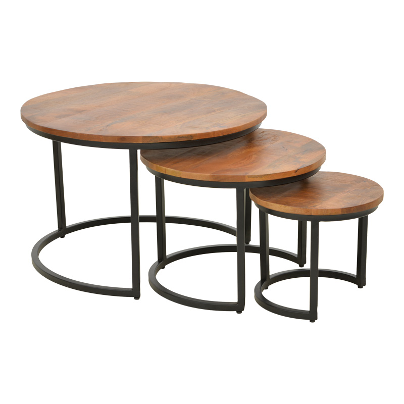 Комплект маса, Frina, Орех, Дърво, 70х70х45см.