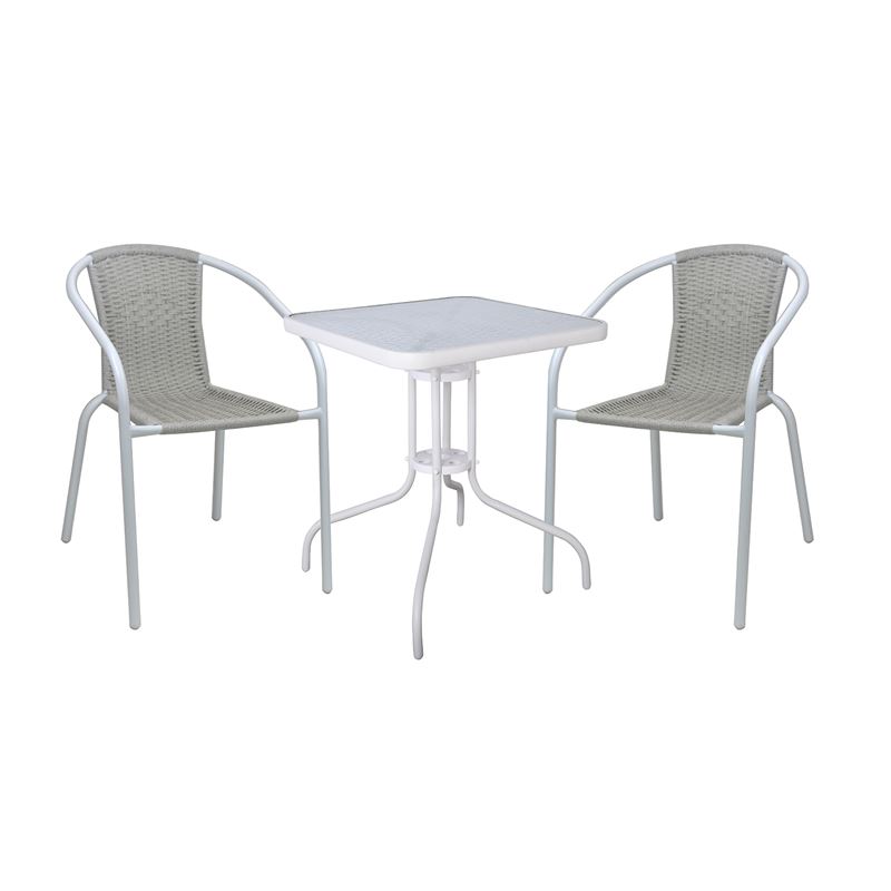 Столове, BALENO-W, Бял, Метал, 70х70х7052см.