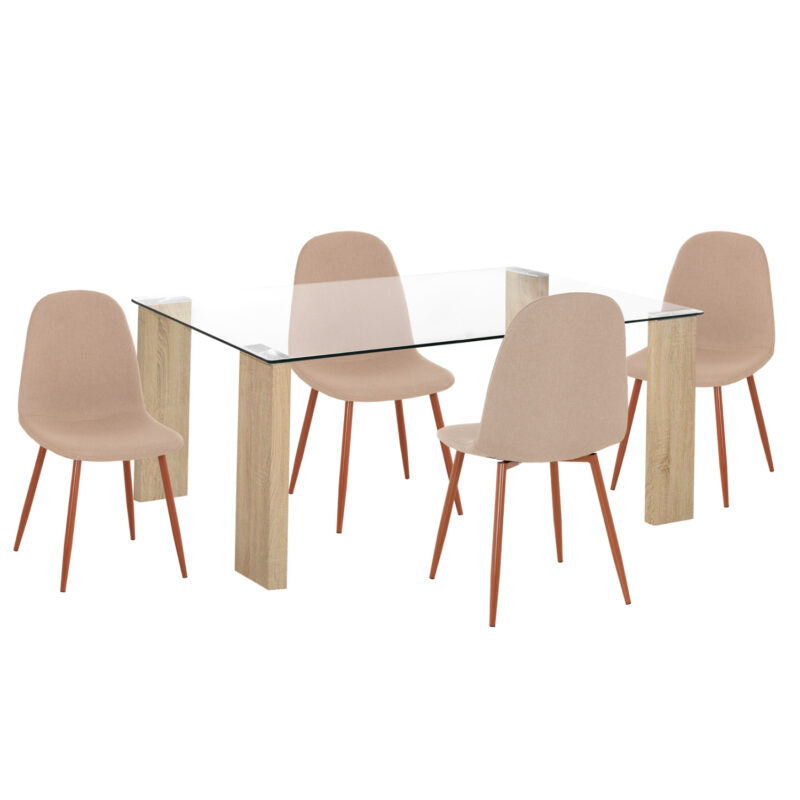 Трапезен комплект, LEOMOR, HM21270.01, Бежов, Текстил