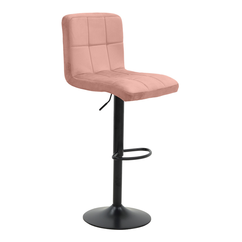Бар стол, Розов, Кадифе, Remina, 44х44х112см.