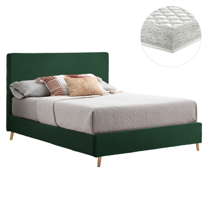 Легло, HM21280.04, Зелен, Кадифе, 160х200см.