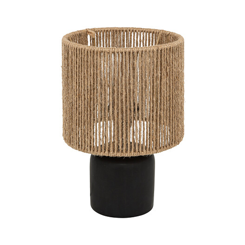 Настолна лампа, Leyda, Черен, Керамика, 16х16х24см.