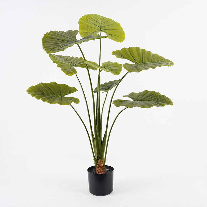 Изкуствено растение, Alocasia, Зелен, Пластмаса, 90х90х120см.