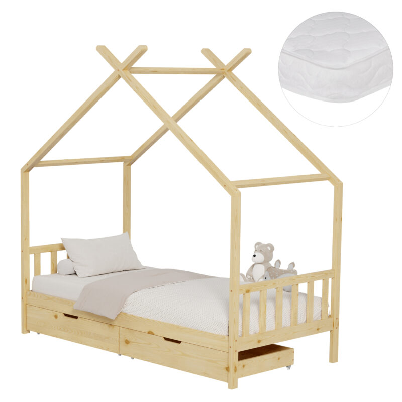 Легло, HM21305, Натурален, Чам, 90х190см.