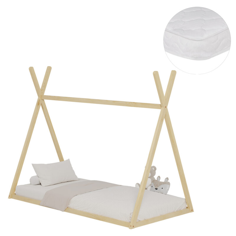 Легло, MUNK, Натурален, Чам, 90х190см.