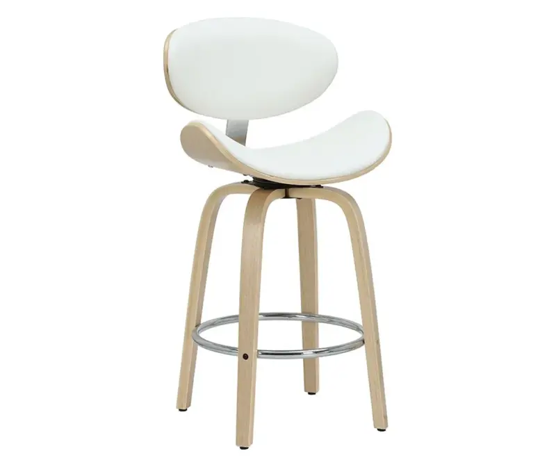 Бар стол Seren, O106-000034 цвят бял-натурал