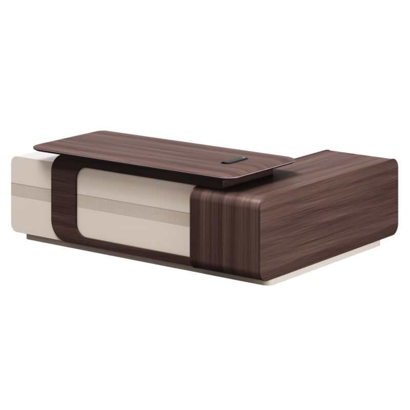 Офис бюро, PRESIDENT, Ляво, Орех, ПДЧ, 240х180х76см.