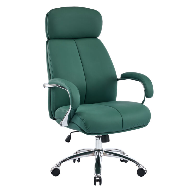 Офис стол, TOREN, Зелен, Изкуствена кожа, 66х74х128см.