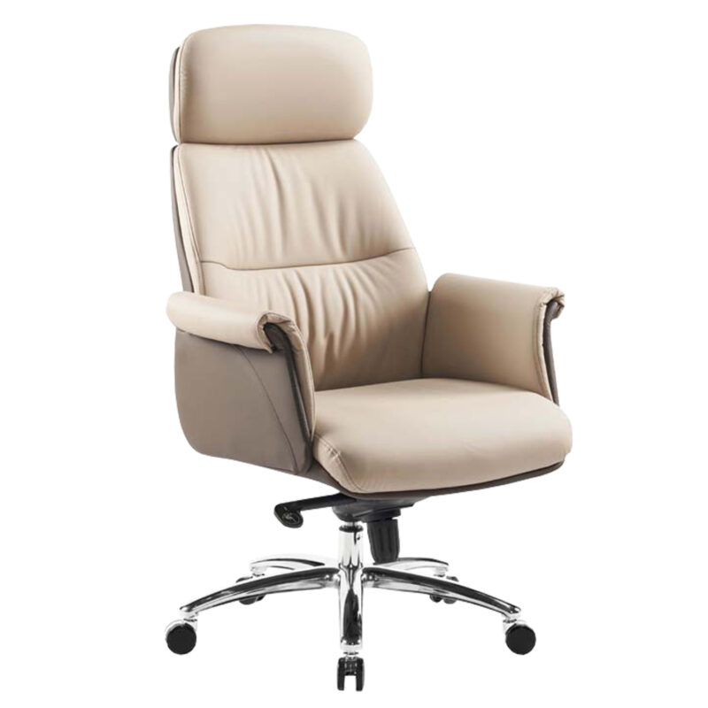 Офис стол, TOMLIN, Бежов, Изкуствена кожа, 72х74х128см.