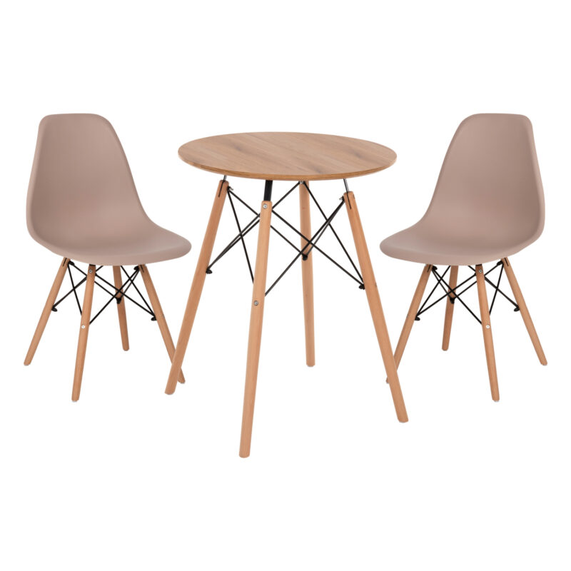 Трапезен Комплект, HM21370, Капучино, MDF, Изкуствена кожа